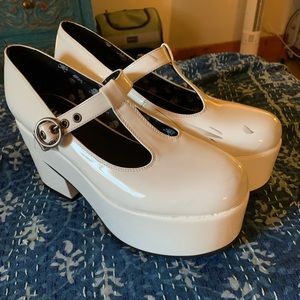 LaModa dolls kill platform mary janes in white